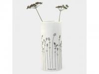 Vase mittel, weiss, mit Grsern und Blumen "Handpicked"
