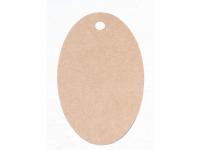 Anhnge-Etikette oval, 61 x 44 mm, braun, blanko