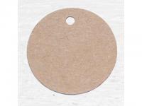 Anhnge-Etikette 33 mm Durchmesser, braun, blanko