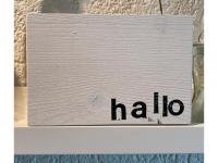 Holz-Wort 10 x 15 cm "hallo"