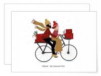 Postkarte Miao Papeterie "Frohe Weihnachten" Fahrrad