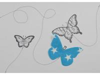 Kartengruss - Schmetterlingsflug in Türkis