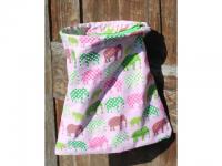 Chlämmerli-Butler (Wäscheklammernbeutel) rosa mit Elefanten