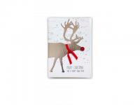 Winter Knopfkarte Rentier "Merry Christmas & happy New Year"