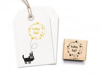 Stempel cats on appletrees "Frohes Fest" - Sternenkranz