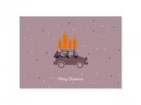 Postkarte Merry Christmas - Auto