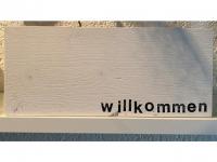 Holz-Wort 15 x 35 cm "willkommen"