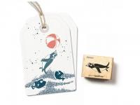 Stempel cats on appletrees schwimmender Pinguin Hanne
