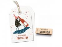 Stempel cats on appletrees "Space Ride Invitation"