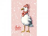 Postkarte nobis design Möwe Tuda mit Schal "Frohe Weihnachten"