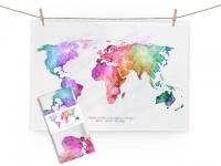 Geschirrtuch World Map, Rainbow; Weltkarte