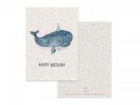 Postkarte Party Whale / Party-Wal