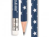 Bleistift mit Radiergummi Sterne dunkelblau