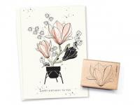 Stempel cats on appletrees Magnolienblte Nr.1 Outline offen