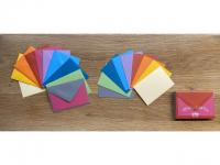 10 Minikärtchen mit Couvert ca. Format A8 in kräftigen Farben