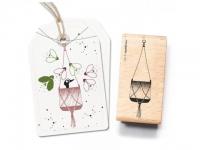 Stempel cats on appletrees Makramee Blumenampel