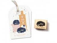 Stempel cats on appletrees Dackel Enno liegend