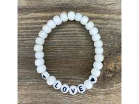 Armkettchen weiss "LOVE" mit Herzen