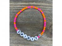 Armkettchen orange/pink Neon "SPIRIT" mit Silbersternchen