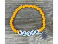 Armkettchen orange Rocaillesperlen "KARMA" mitv Miniquaste