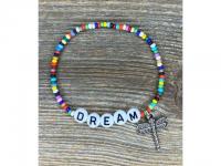 Armkettchen bunte Rocaillesperlen "DREAM" mit Libelle